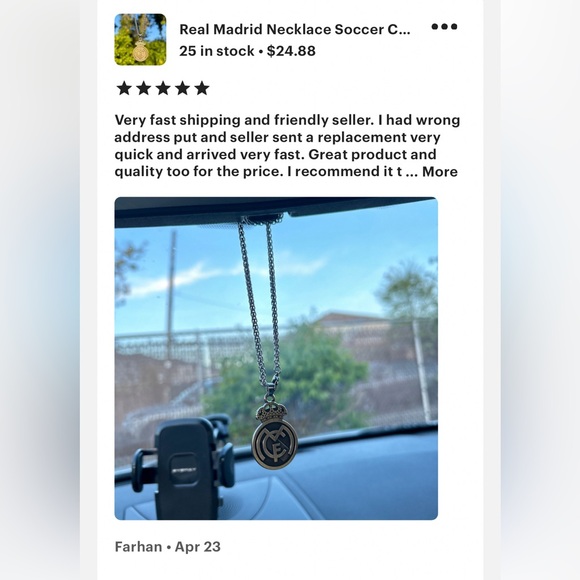 FC Barcelona Necklace- Soccer Pendant - Picture 9 of 9